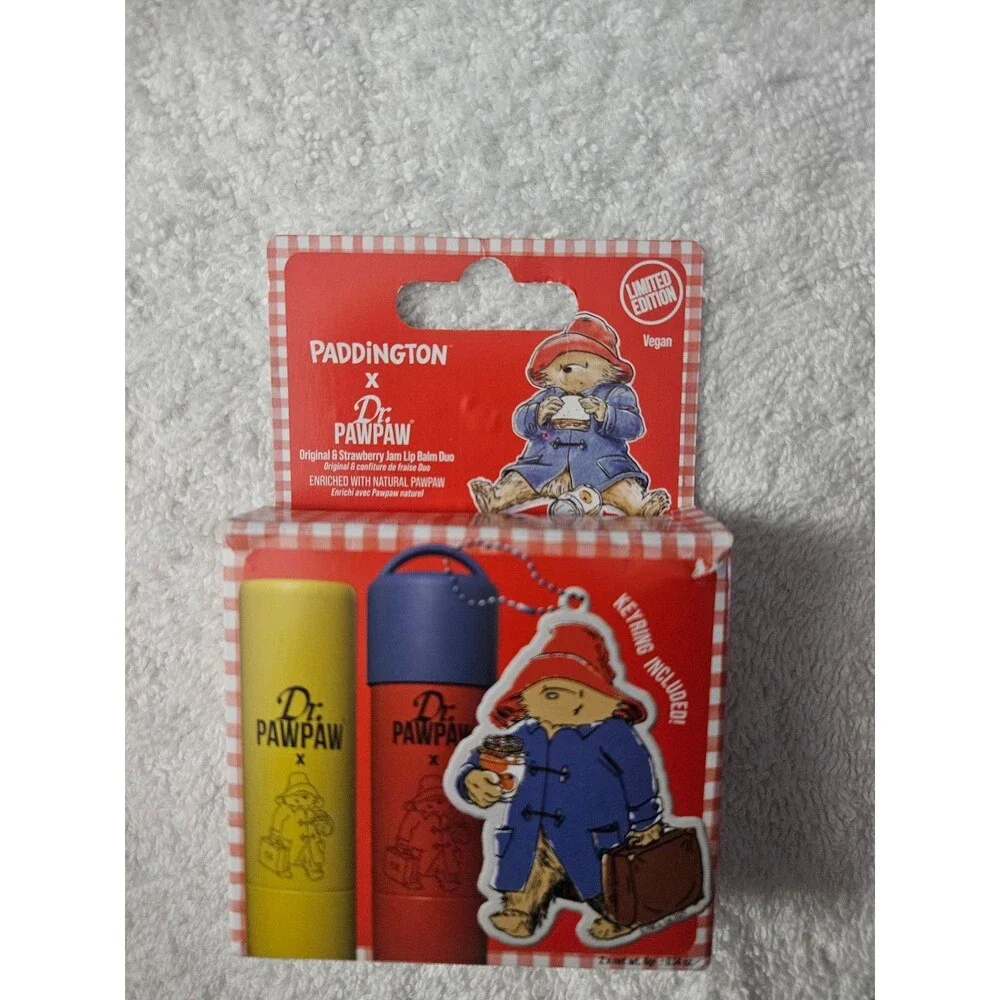 Dr PAWPAW x Paddington Bear Lip Balm Duo Gift Set Original Strawberry Keyring